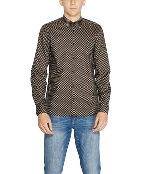 Antony Morato Brown Cotton Pattern Shirt