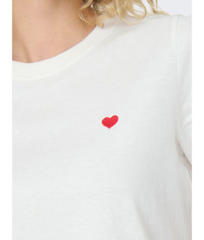 Jacqueline De Yong White Cotton T-Shirt