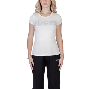 Guess Active Cream Cotton Tops & T-Shirt Guess Active 