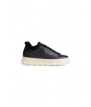 Crime London Black Leather Chunky Sneakers