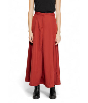 Vero Moda Red Polyester Long Skirt