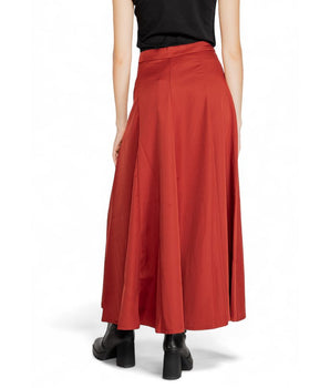 Vero Moda Red Polyester Long Skirt
