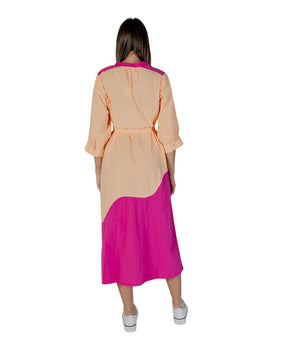B.Young Orange Cotton Long Dress