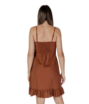 B.Young Brown Linen Midi Dress