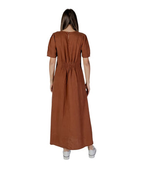 Vestido de lino marrón B.Young