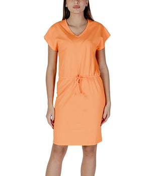 B.Young Naranja Algodón Midi