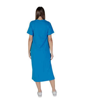 B.Young Blue Cotton Midi Dress