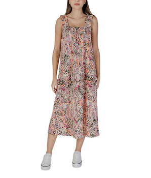 B.Young Multicolor Cotton Long Dress