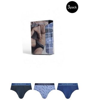Emporio Armani Underwear Blue Cotton Briefs