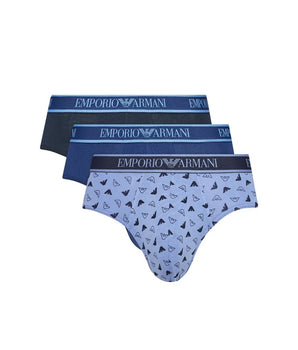 Emporio Armani Underwear Blue Cotton Briefs