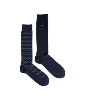Emporio Armani Underwear Blue Cotton Socks