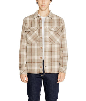 Hamaki-Ho Beige Polyester Pattern Shirt