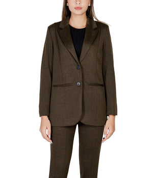 ICHI Green Polyester Blazer