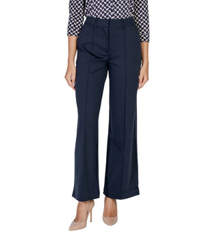 ICHI Blue Polyester Casual Pants