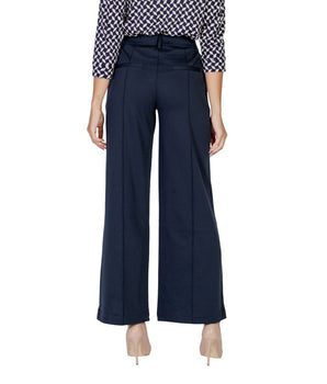 ICHI Blue Polyester Casual Pants