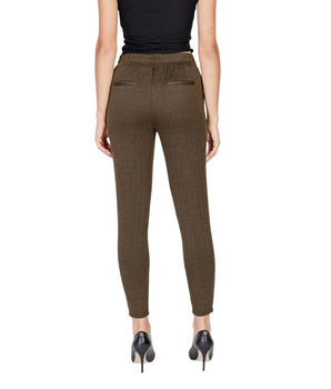 ICHI Green Polyester Skinny Pants