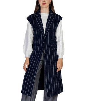 ICHI Blue Polyester Jackets &amp; Coat