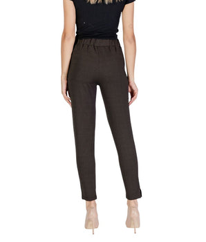 Vaqueros y pantalón de poliéster marrón ICHI