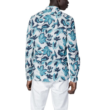 Antony Morato Blue Viscose Pattern Shirt
