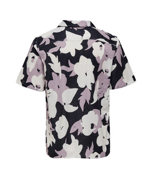 Only & Sons Purple Linen Shortsleeve Shirt