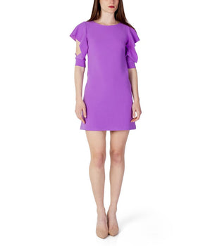 Rinascimento Purple Polyester Midi Dress
