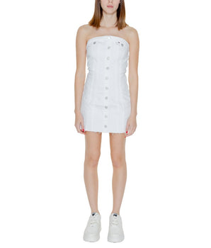 Tommy Hilfiger Jeans White Recycled Cotton Short Dress