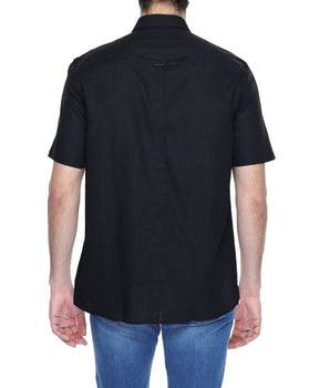 Antony Morato Black Linen Shortsleeve Shirt