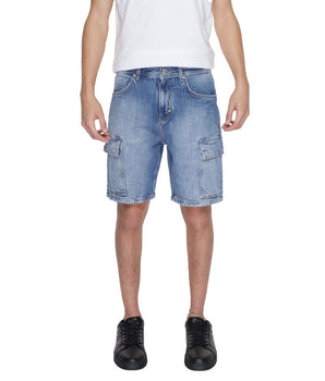 Antony Morato Blue Cotton Bermuda Shorts