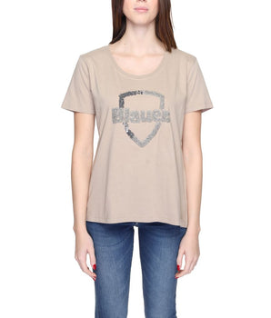 Blauer Beige Cotton T-Shirt