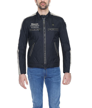 Blauer Black Polyamide Biker Jacket
