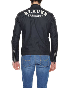 Blauer Black Polyamide Biker Jacket