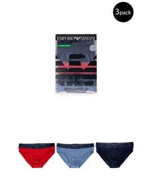 Emporio Armani Underwear Blue Cotton Briefs