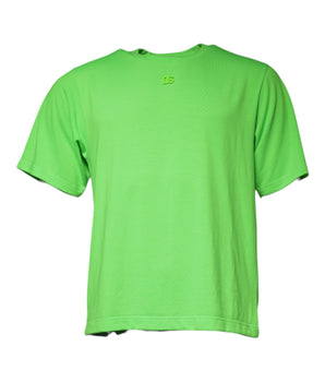 Dolce &amp; Gabbana Green Logo Round Neck Short Sleeves T-shirt