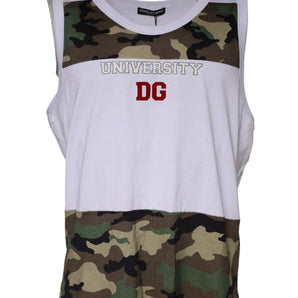 Dolce &amp; Gabbana White Camouflage Tank Sleeveless T-shirt