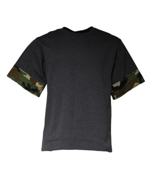 Dolce &amp; Gabbana Dark Gray Camouflage Crew Neck T-shirt