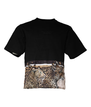 Dolce &amp; Gabbana Black Leopard Cotton Short Sleeves T-shirt