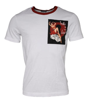 Dolce &amp; Gabbana White Graphic Print Cotton Crew Neck T-shirt