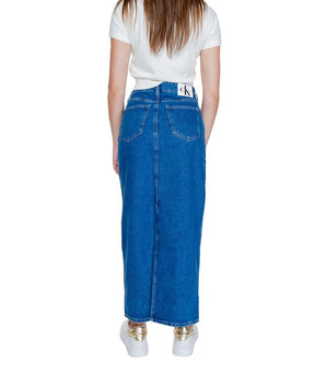 Calvin Klein Jeans Blue Cotton Long Skirt