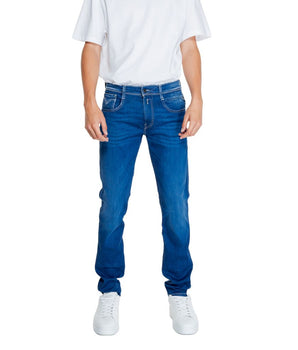 Replay Blue Cotton Relaxed Fit Jeans