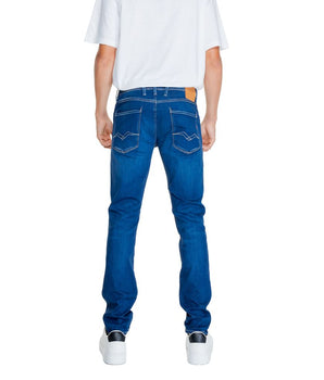 Replay Blue Cotton Relaxed Fit Jeans