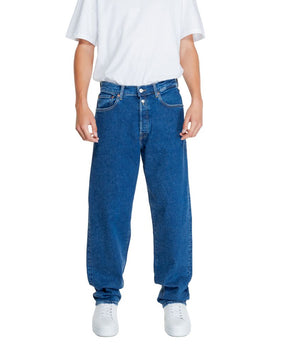Replay Blue Cotton Relaxed Fit Jeans