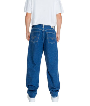 Replay Blue Cotton Relaxed Fit Jeans