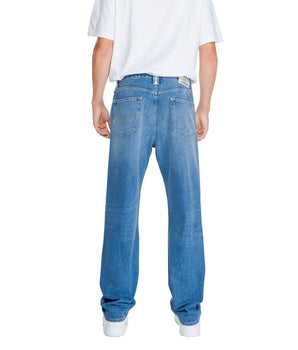 Replay Blue Cotton Relaxed Fit Jeans