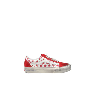 Vans Red Suede Leather Low Top Sneakers