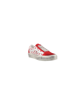Vans Red Suede Leather Low Top Sneakers