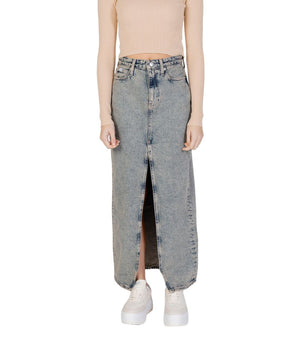 Calvin Klein Jeans Blue Cotton Long Skirt