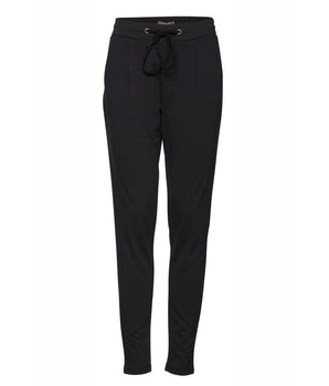 ICHI black polyester casual pants
