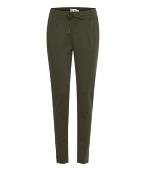 ICHI Green Polyester Casual Pants