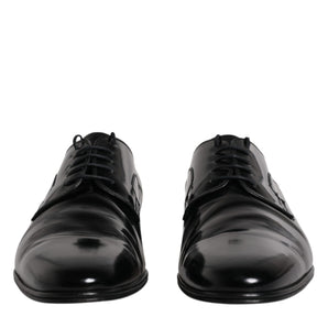 Dolce &amp; Gabbana Black Leather Lace Up Derby Formal Shoes