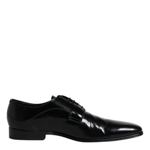 Dolce &amp; Gabbana Black Leather Lace Up Derby Formal Shoes